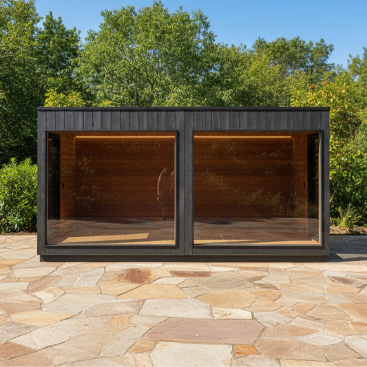 ThermaSol Nordic Misty XL Lounge 2-Entrance Outdoor Sauna Cabin