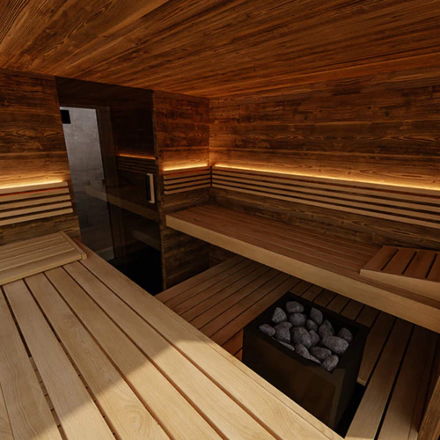 ThermaSol Ombra Fully-Assembled 5-Person Outdoor Sauna Cabin