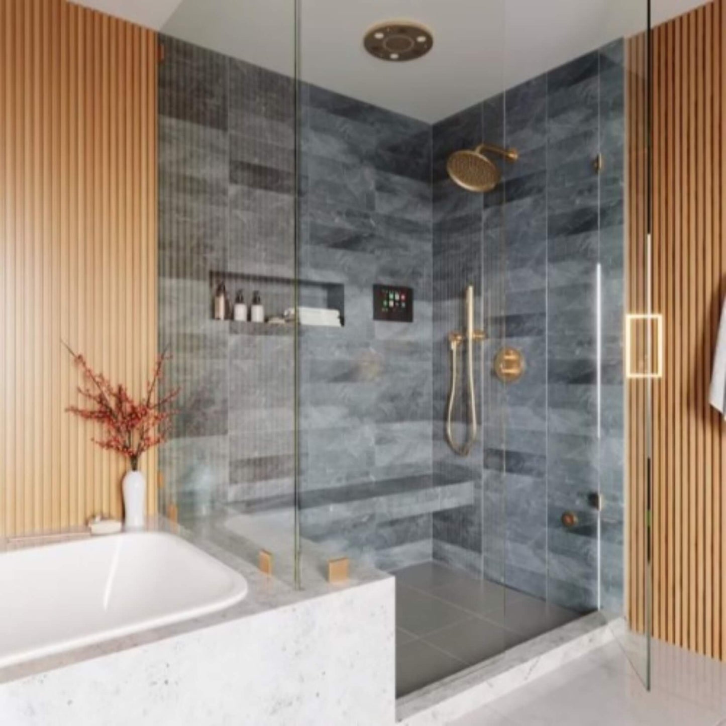 ThermaSol Serenity 10 Round Steam Shower Rainhead System With Light & Sound