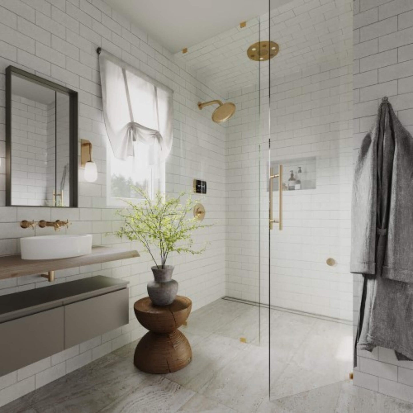 ThermaSol Serenity 10 Round Steam Shower Rainhead System With Light & Sound