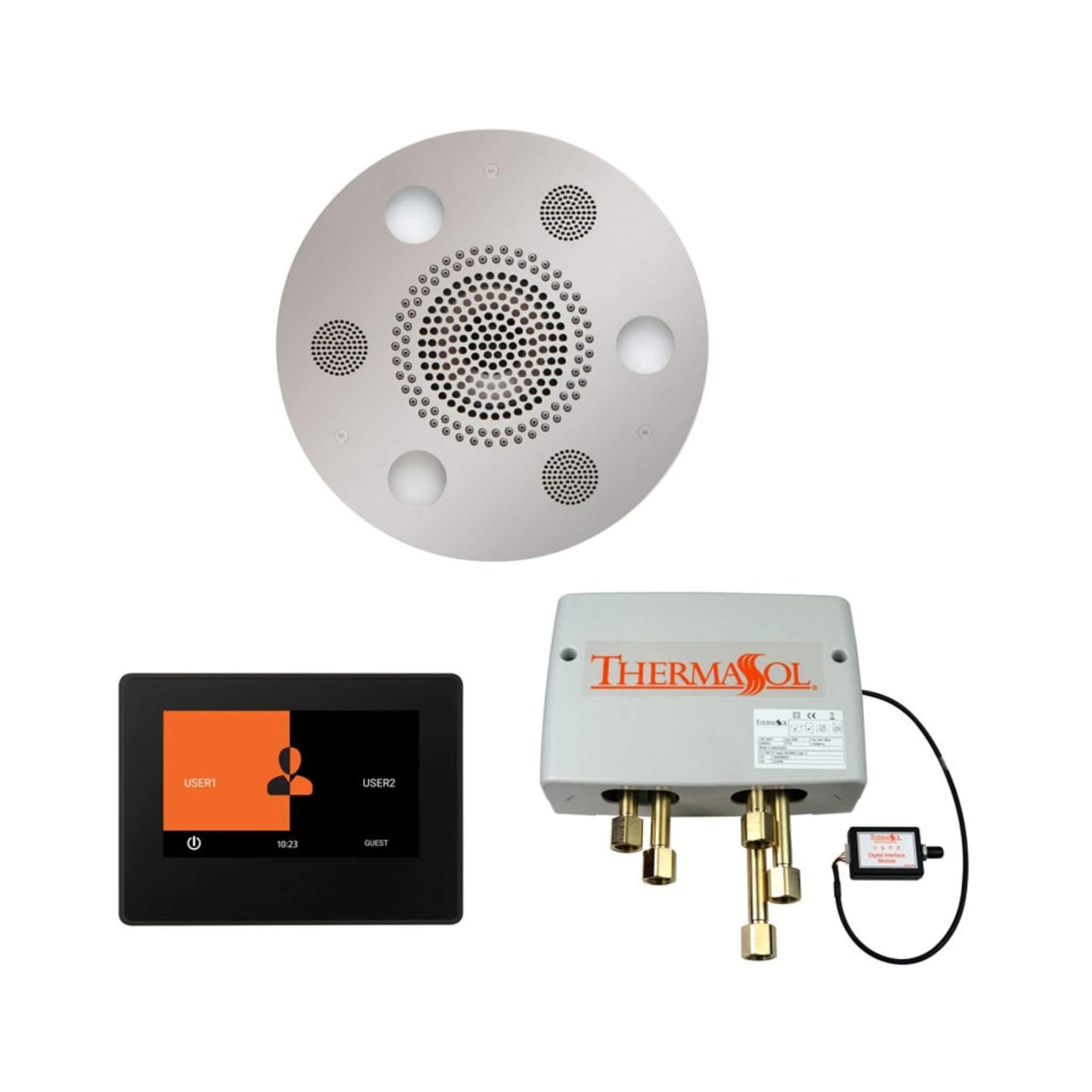 ThermaSol SignaTouch 7-Inch Digital Shower Steam Control Package With Serenity Rainhead
