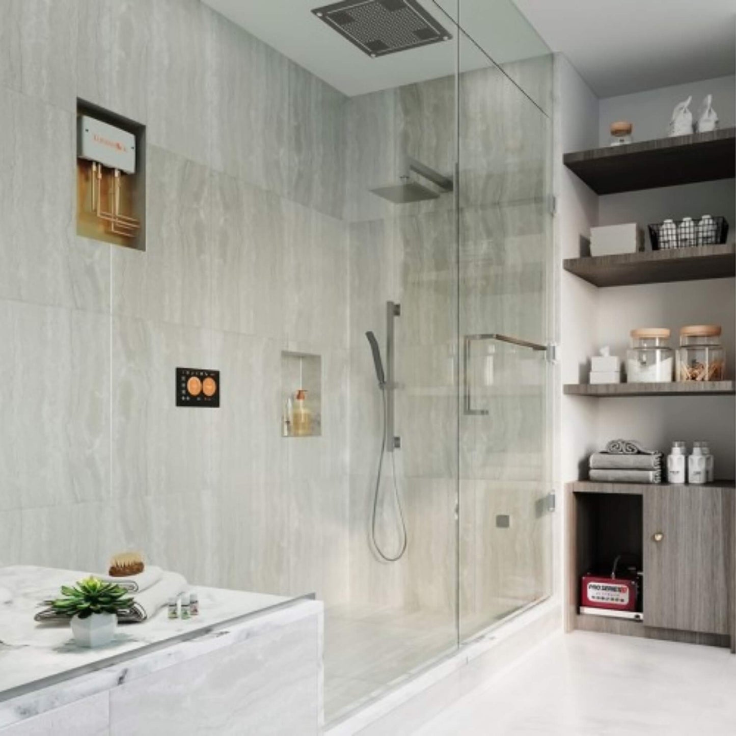 ThermaSol SignaTouch Flushmount 5-Inch Digital Shower Steam Control Package With Serenity 10