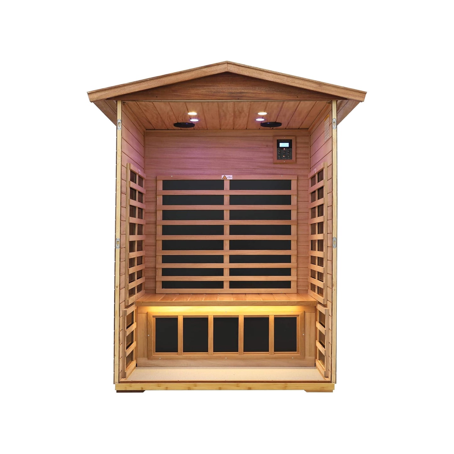 Thermora 2-Person Ultra-Low EMF Mahogany Outdoor Infrared Sauna With Bluetooth Speakers