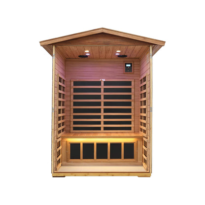 Thermora 2-Person Ultra-Low EMF Mahogany Outdoor Infrared Sauna With Bluetooth Speakers