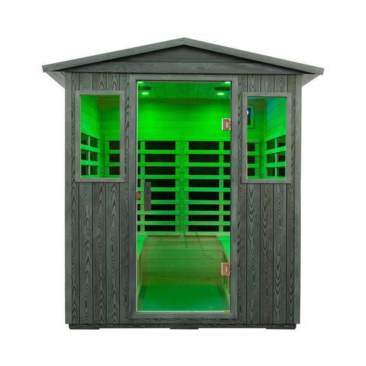 Thermora 4-Person Full-Spectrum Low EMF Carbonized Composite Infrared Sauna Room With Bluetooth Speakers