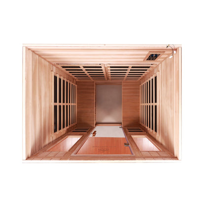 Thermora 4-Person Outdoor Infrared Hemlock Sauna With Tempered Glass Door