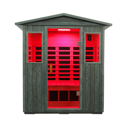 Thermora 3-Person Full-Spectrum Low EMF Carbonized Composite Infrared Sauna Room With Bluetooth Speakers