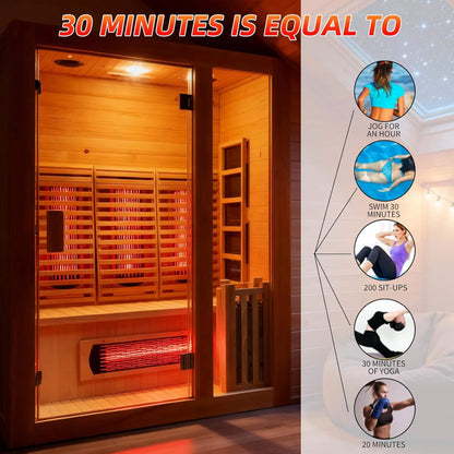Rövia Luma 2-Person Indoor Hybrid Sauna Room With Infrared And 3.5KW Steam Heaters