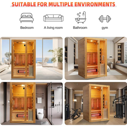Rövia Luma 2-Person Indoor Hybrid Sauna Room With Infrared And 3.5KW Steam Heaters