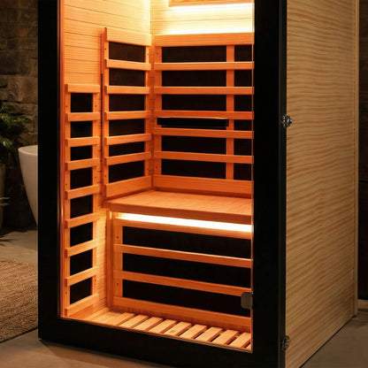 Thermora Single-Person Chilean Pine Infrared Sauna Cabin
