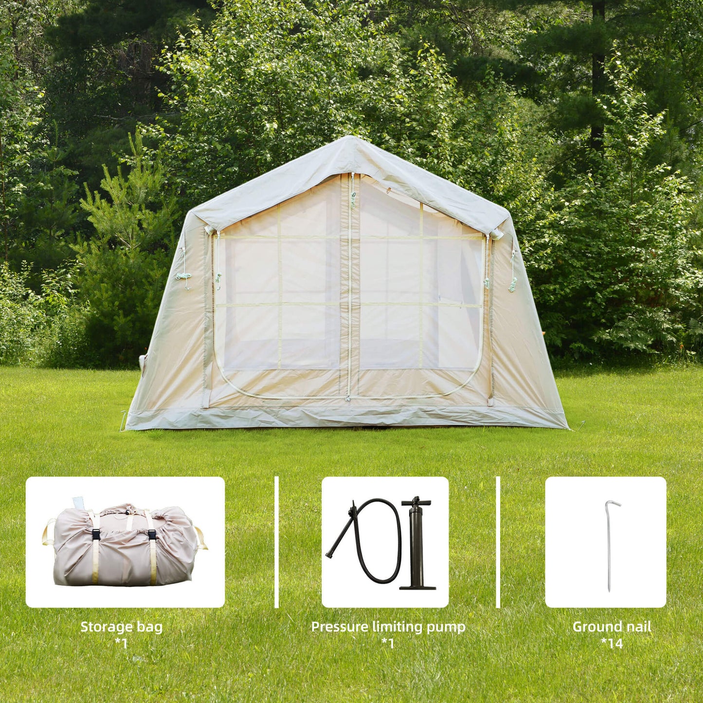 Trailora 4-Season Outdoor 4-6 People Inflatable Blow Up Camping Tent With Air Pump