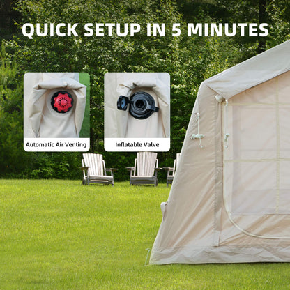 Trailora 4-Season Outdoor 4-6 People Inflatable Blow Up Camping Tent With Air Pump