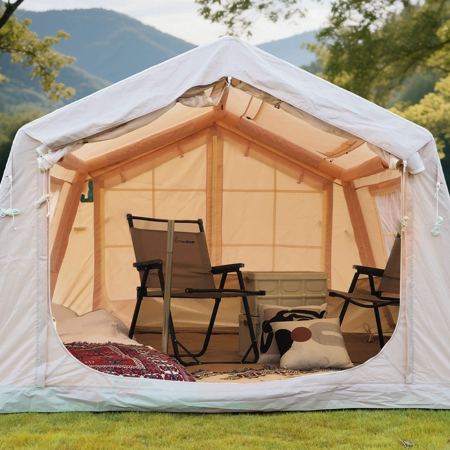Trailora 4-Season Outdoor 4-6 People Inflatable Blow Up Camping Tent With Air Pump