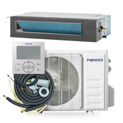 Pioneer® Quantum Ultra™ 22,000 BTU 19 SEER2 230V Ceiling Concealed Ducted Mini-Split Air Conditioner Inverter Heat Pump Full Set