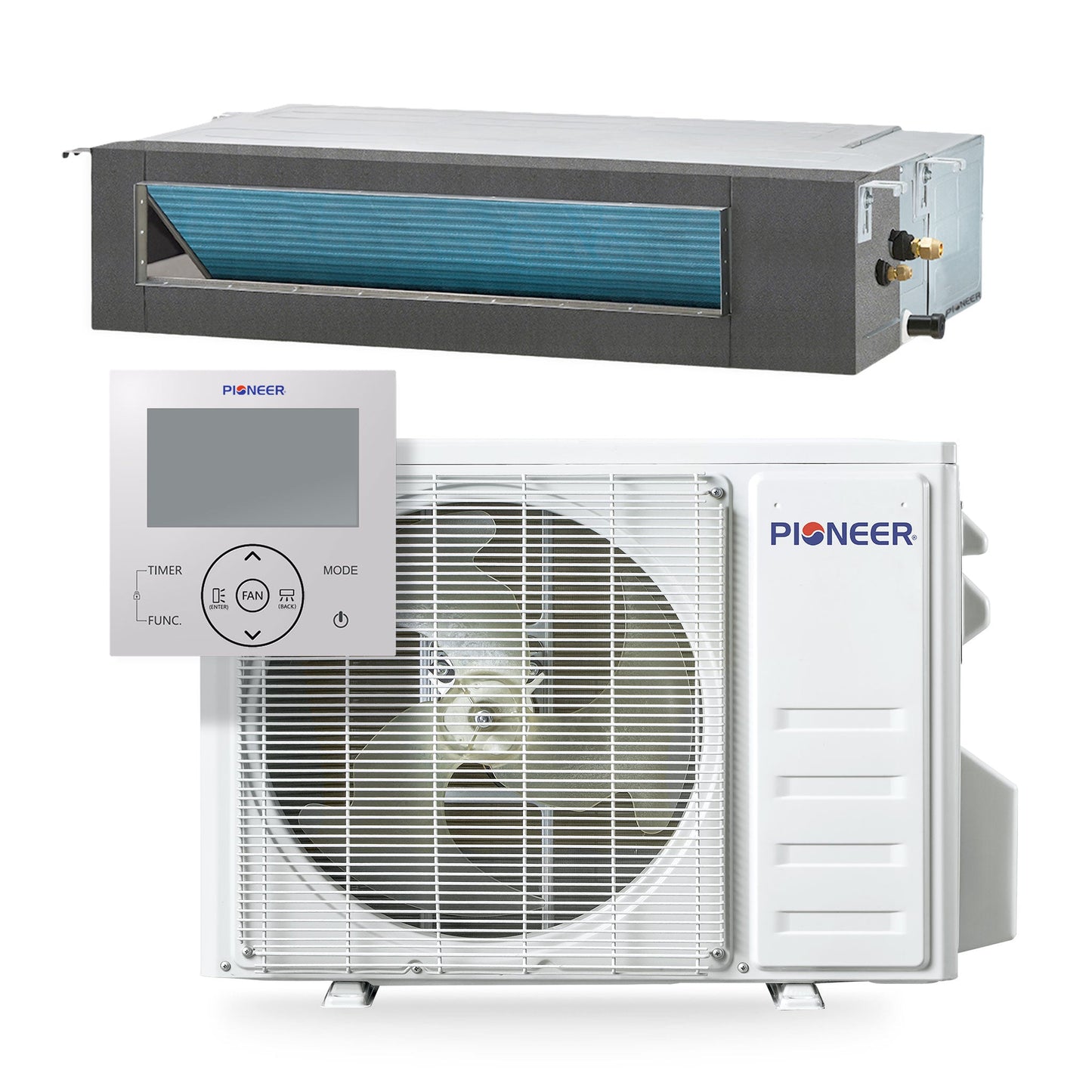 Pioneer® Quantum Ultra™ 22,000 BTU 19 SEER2 230V Ceiling Concealed Ducted Mini-Split Air Conditioner Inverter Heat Pump Full Set