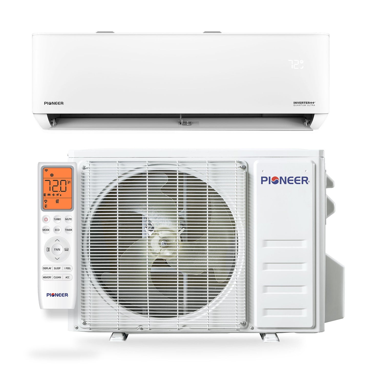 Pioneer® Quantum Ultra™ 9,000 BTU 23 SEER2 115V High-Wall Ductless Energy-Star Mini-Split Air Conditioner Inverter Heat Pump Full Set