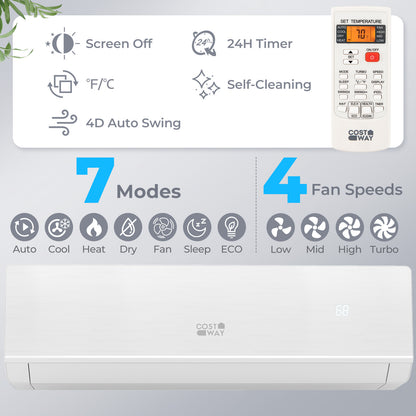 24000 BTU 25 SEER2 208-230V Mini Split Heat Pump Heating at -15°F WiFi Enabled