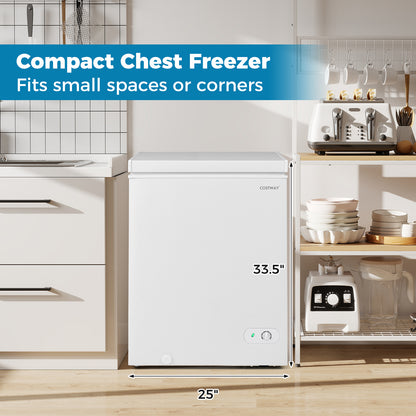 5 CU. FT. - 141 L Compact Chest Freezer with 7-Gear Adjustable Temperature