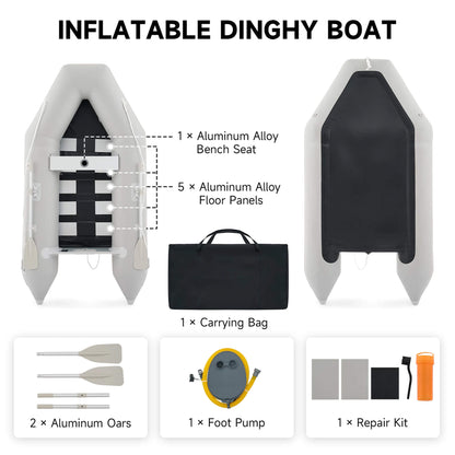 Virtue US 10FT 4-Person Heavy-Duty Inflatable Dinghy Transom Sport Tender Boat