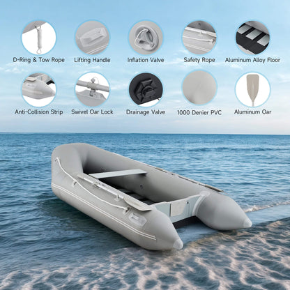 Virtue US 10FT 4-Person Heavy-Duty Inflatable Dinghy Transom Sport Tender Boat