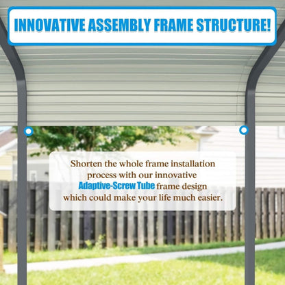 12' x 20' FT Alora Premium Modern Heavy-Duty Outdoor Alloy Steel Carport Canopy