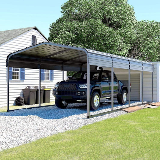 12' x 20' FT Alora Premium Modern Heavy-Duty Outdoor Alloy Steel Carport Canopy