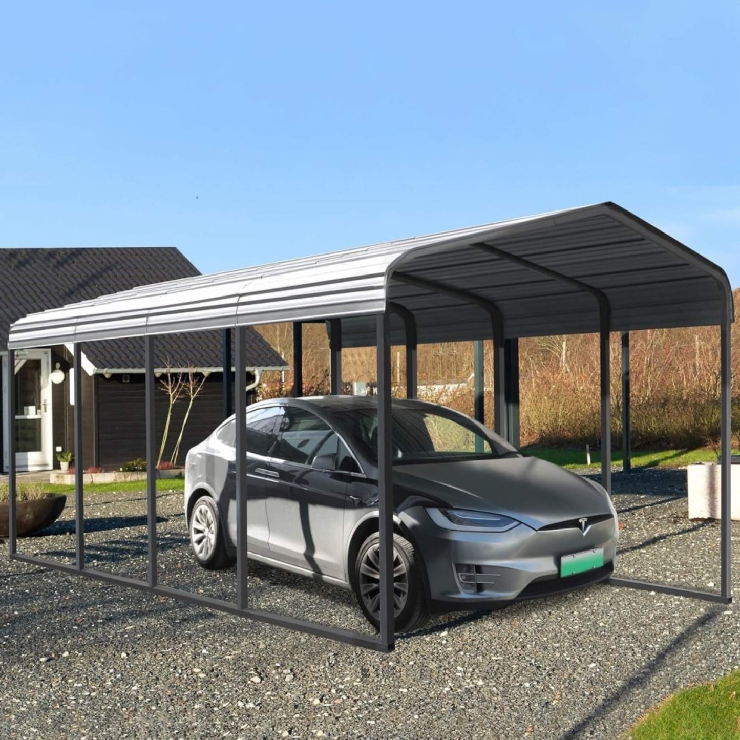 12' x 20' FT Alora Premium Modern Heavy-Duty Outdoor Alloy Steel Carport Canopy
