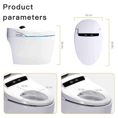 Alora Premium Automatic Single-Piece Home Smart Toilet with Bidet, Foot Sensor, and Heated Seat