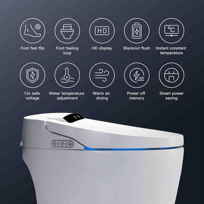 Alora Premium Automatic Single-Piece Home Smart Toilet with Bidet, Foot Sensor, and Heated Seat