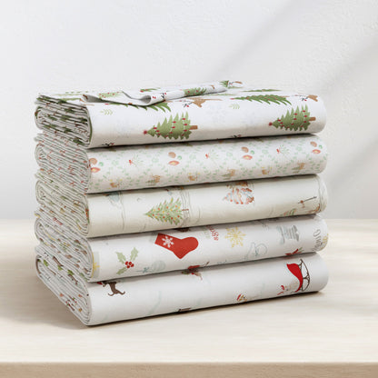 Turkish Cotton Christmas Flannel Sheet - Whittaker Collection