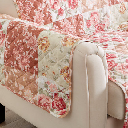 Reversible Floral Patchwork Furniture Protector - Maribel Collection