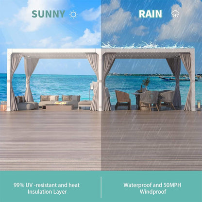 12' x 20' Alora Outdoor Hardtop Louvered Pergola with Adjustable Aluminum Rainproof Roof