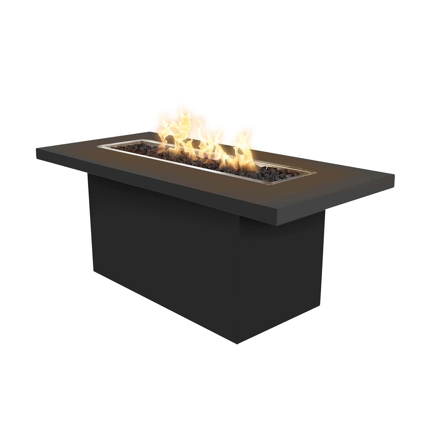 BellaLinearFirePit PowderCoat Black