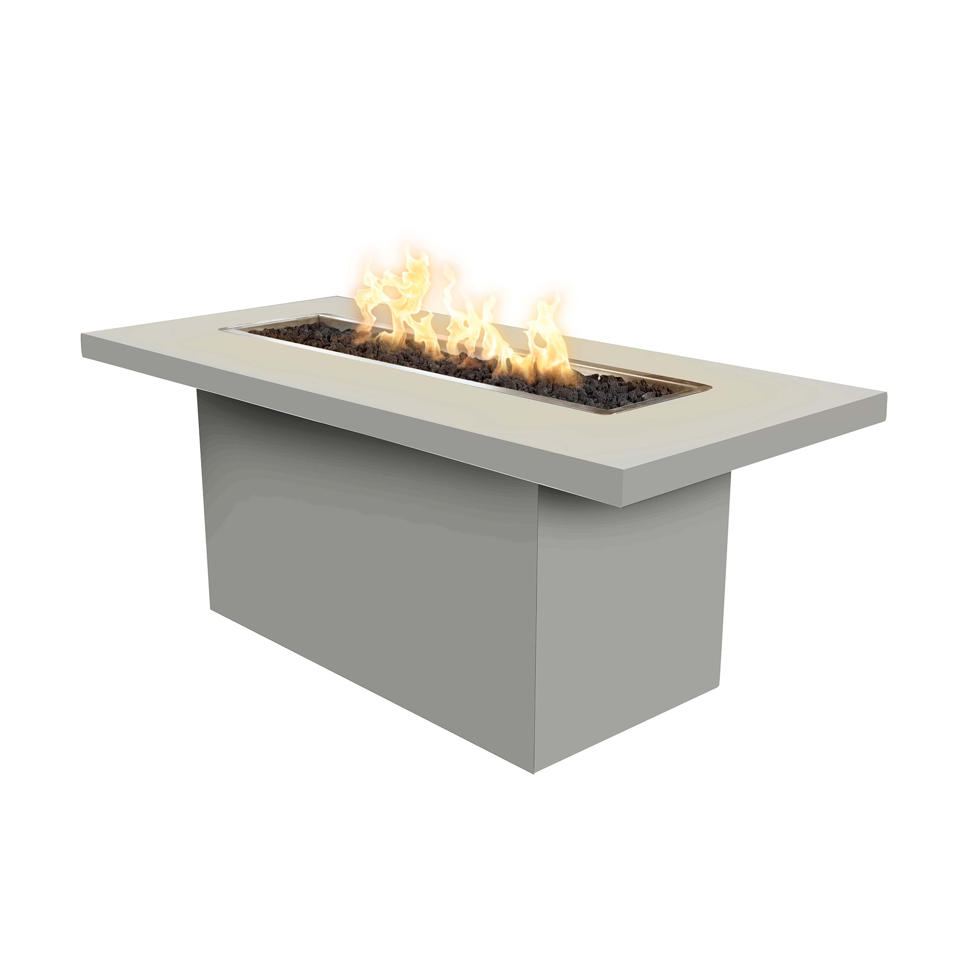 BellaLinearFirePit PowderCoat Pewter