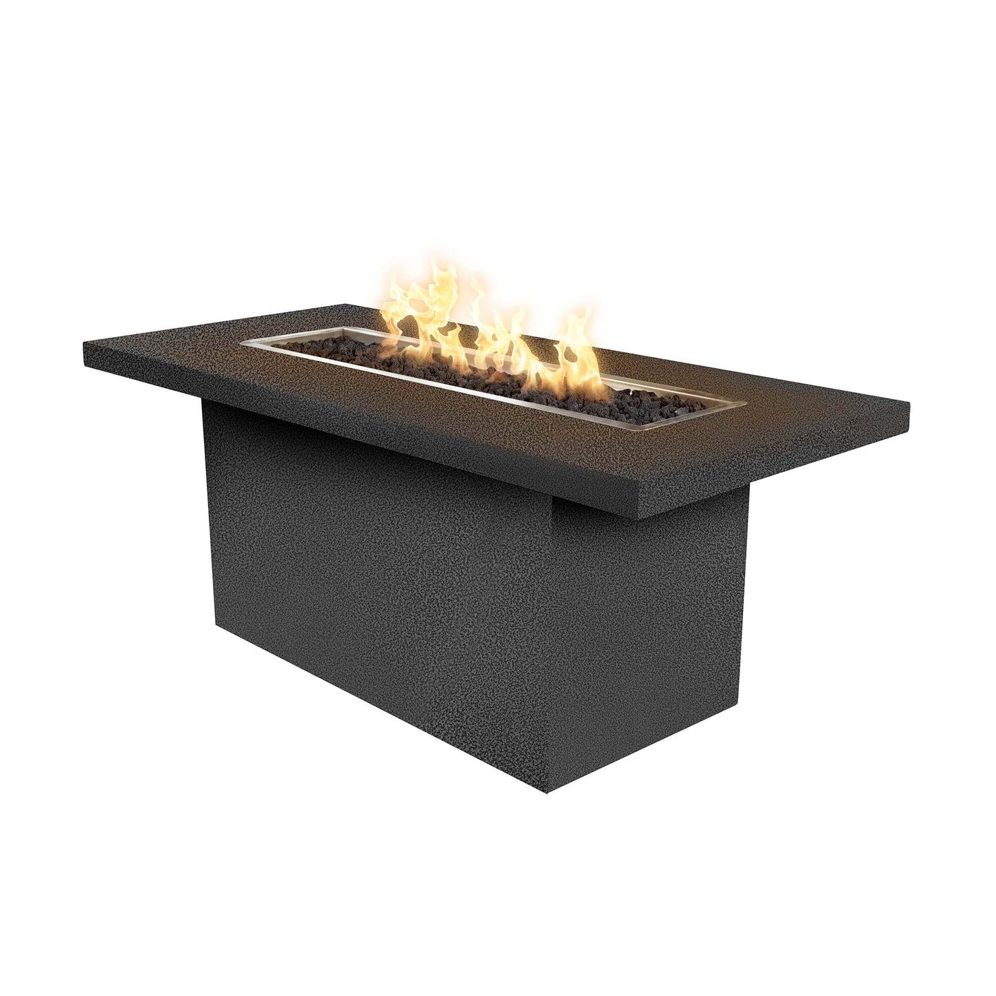 BellaLinearFirePit PowderCoat SilverVein