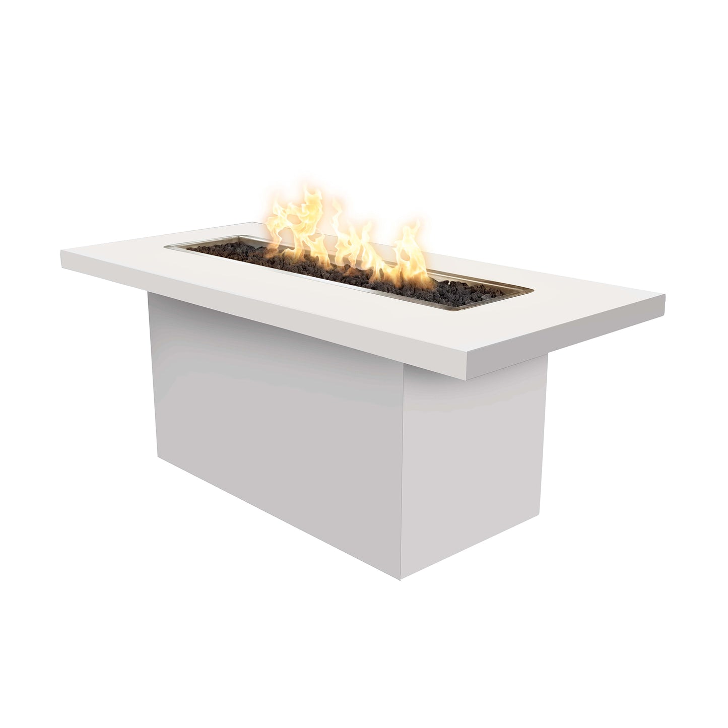 BellaLinearFirePit PowderCoat White