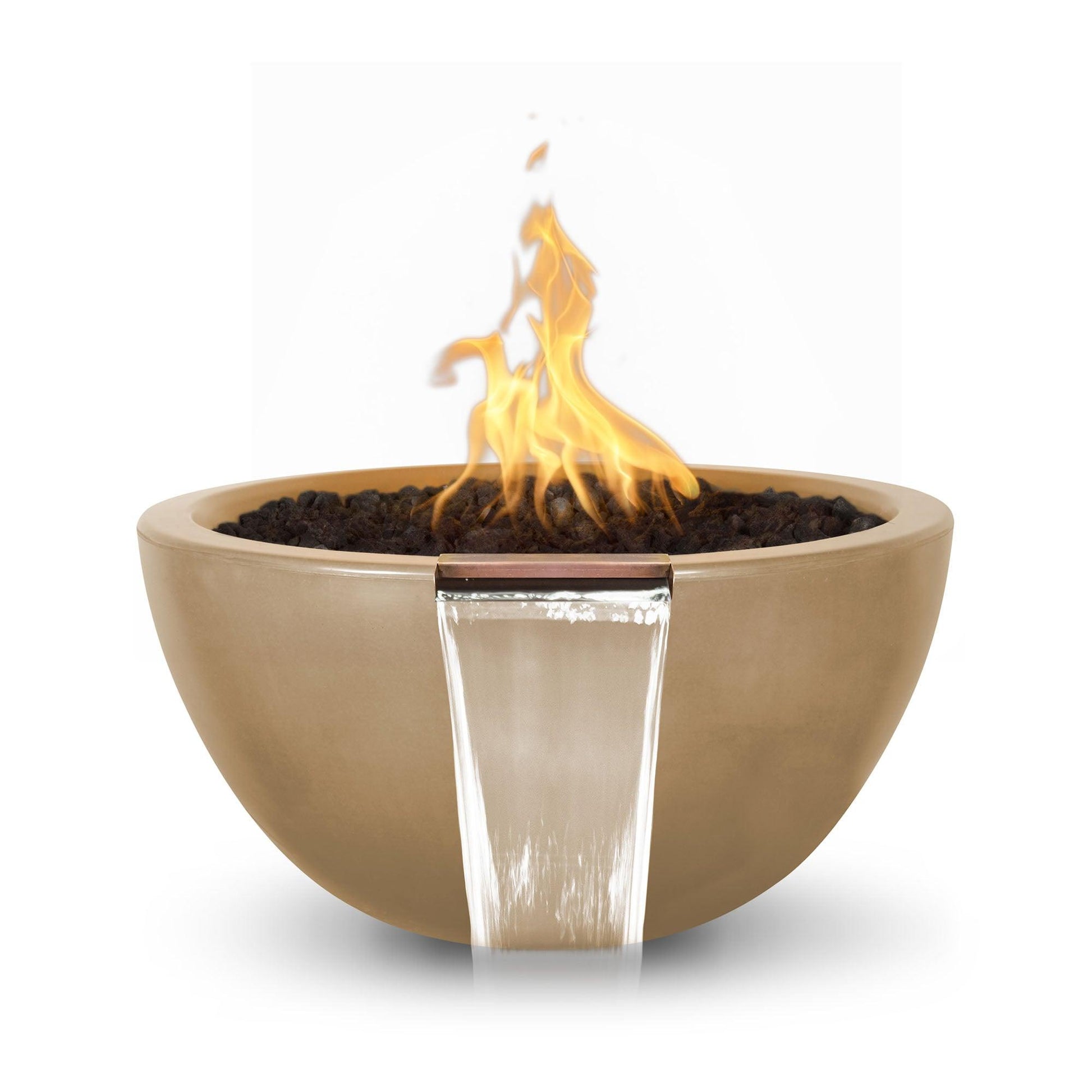 Luna GFRC Fire and Water Bowl 30 inch Brown