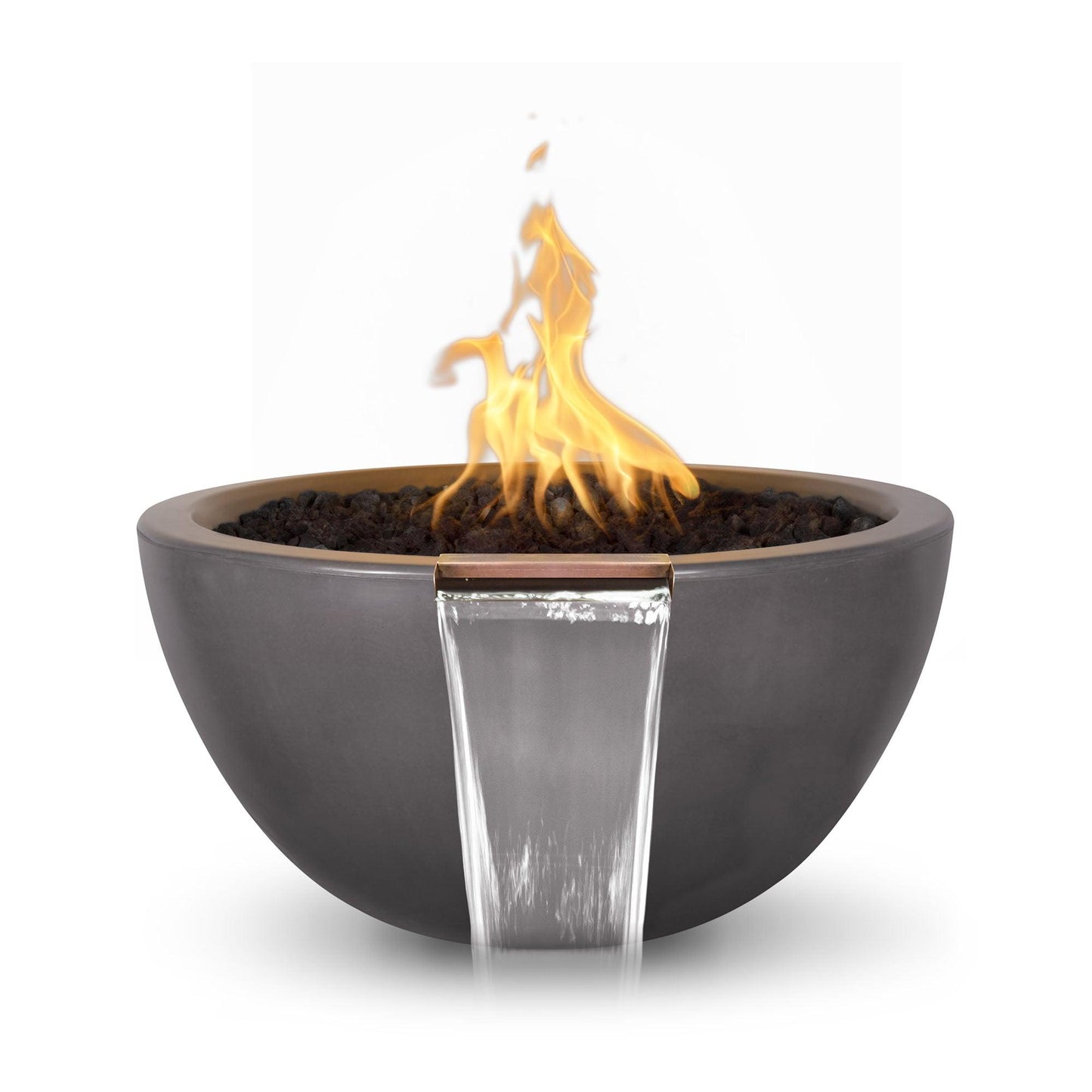 Luna GFRC Fire and Water Bowl 30 inch Chestnut