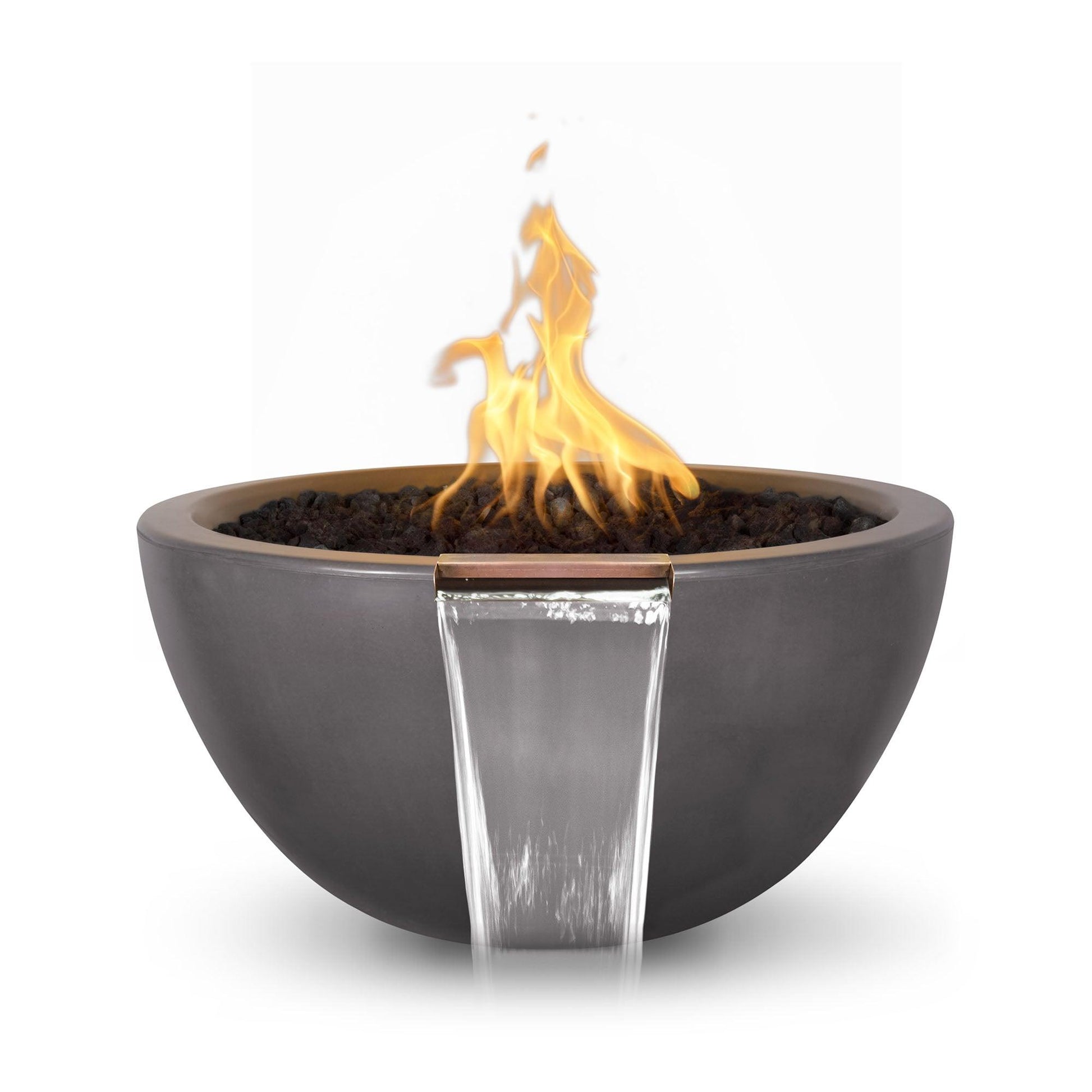 Luna GFRC Fire and Water Bowl 30 inch Chestnut