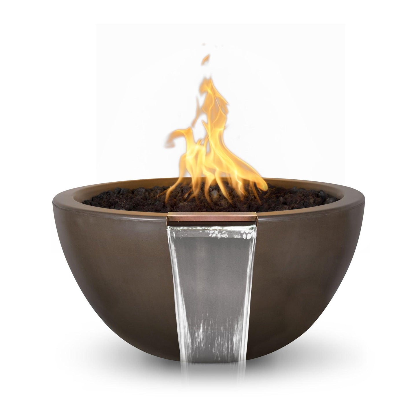 Luna GFRC Fire and Water Bowl 30 inch Chocolate