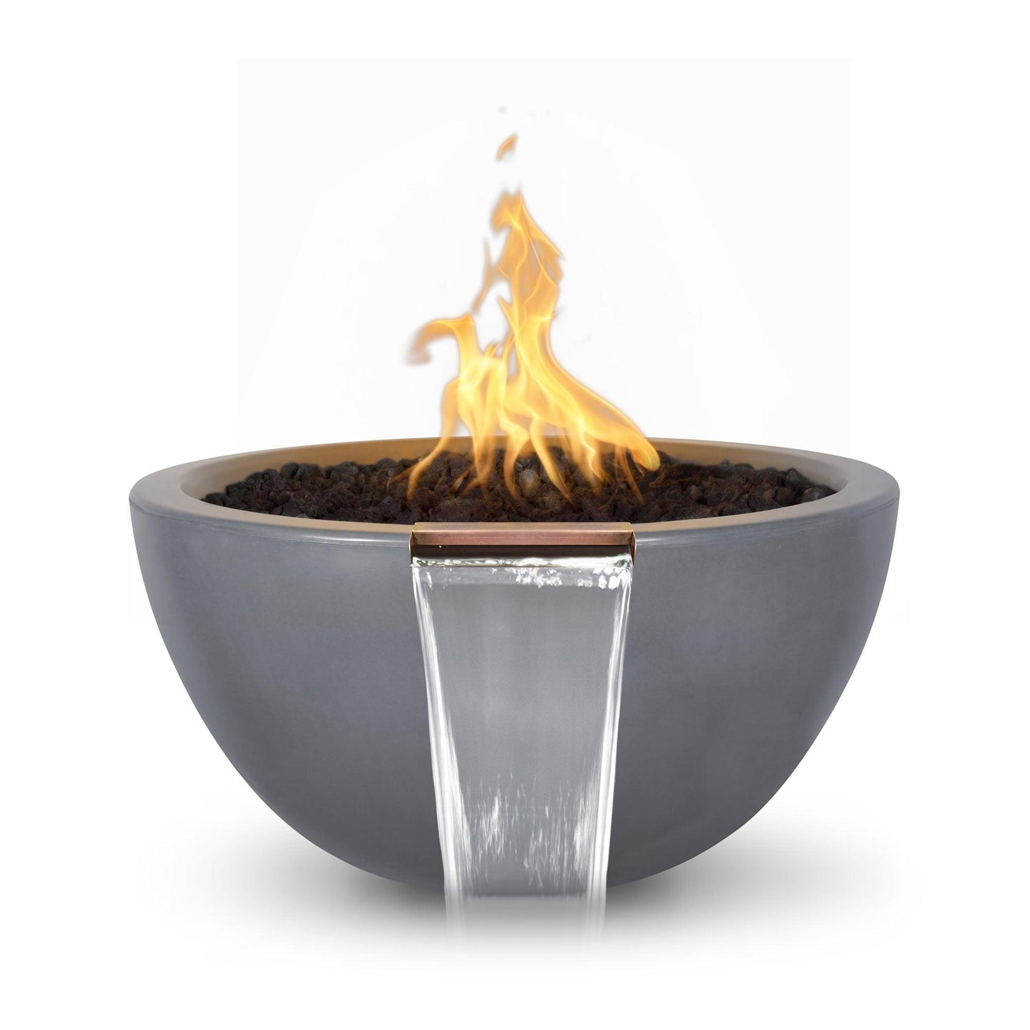 Luna GFRC Fire and Water Bowl 30 inch Gray