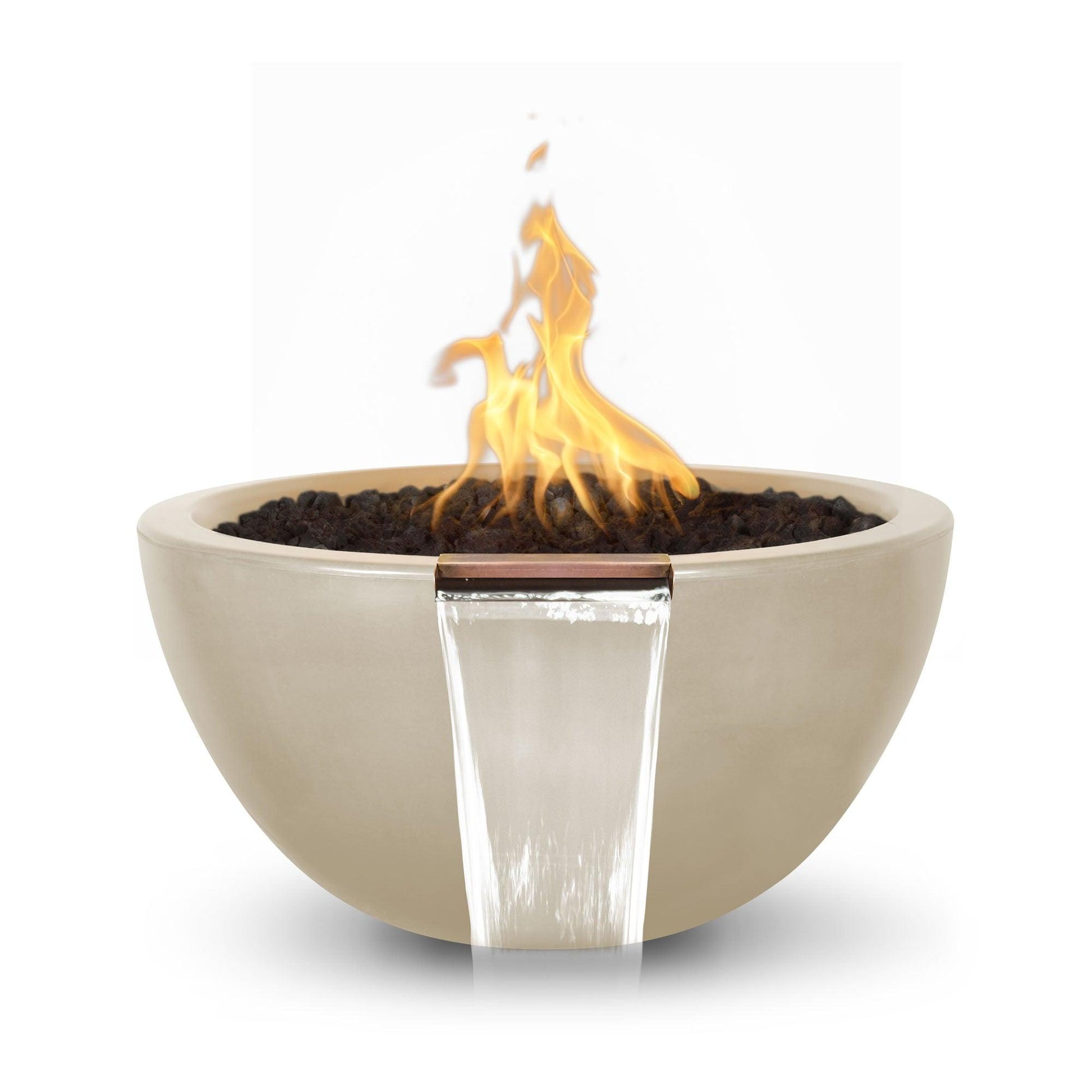 Luna GFRC Fire and Water Bowl 30 inch Vanilla