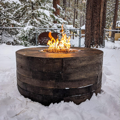 Seqouia Wood Grain Oak Fire Pit Lifestyle Full Shot scaled